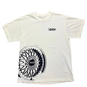 New! The Car Company Men's Cream 100% Cotton T-Shirt, Size S